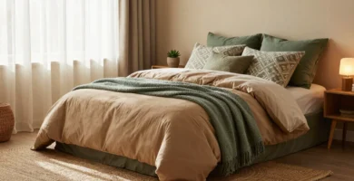 17 Tan and Green Bedding Ideas for Warm Bedrooms