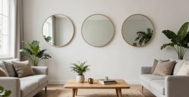 17 Three Circle Mirrors on Wall Ideas for Living Room