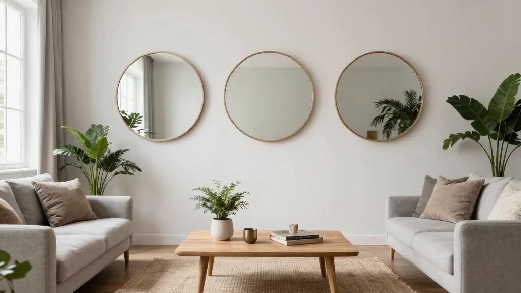 17 Three Circle Mirrors on Wall Ideas for Living Room