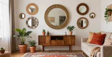 18 Circle Mirrors on Wall Living Room Ideas