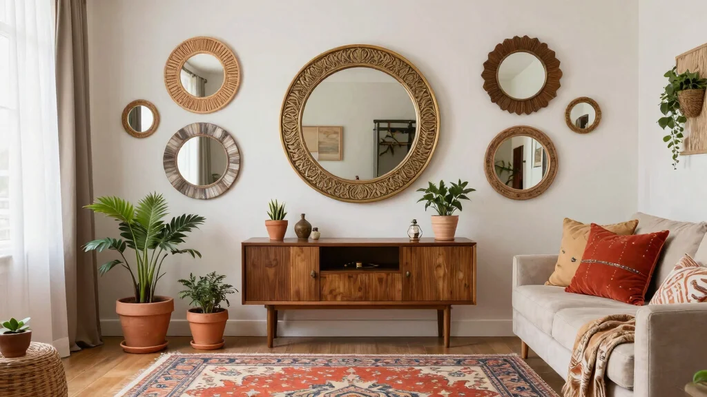 18 Circle Mirrors on Wall Living Room Ideas