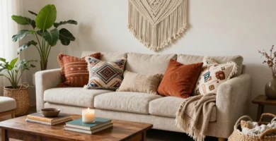 18 Cozy Bohemian Couch with Throw Pillows Ideas