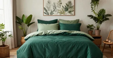 18 Green Bedding Bedroom Ideas for a Refreshing Eco-Friendly Retreat