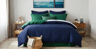 18 Navy and Green Bedding Ideas for a Stylish Bedroom
