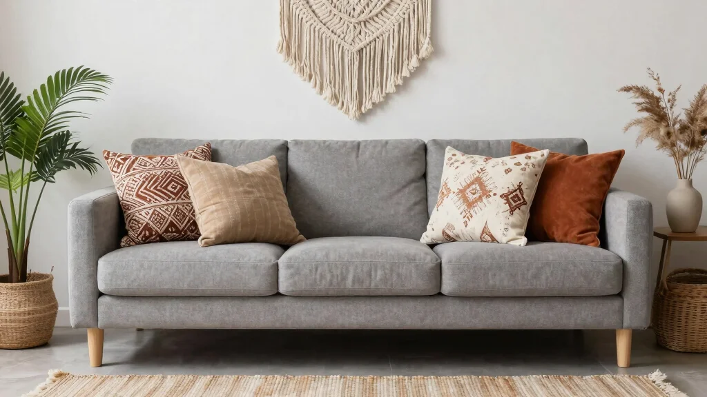 18 Throw Pillows on Grey Couch Ideas for a Bohemian Touch