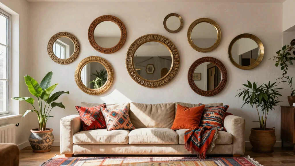 19 Multiple Round Mirrors on Wall Ideas for Statement Walls