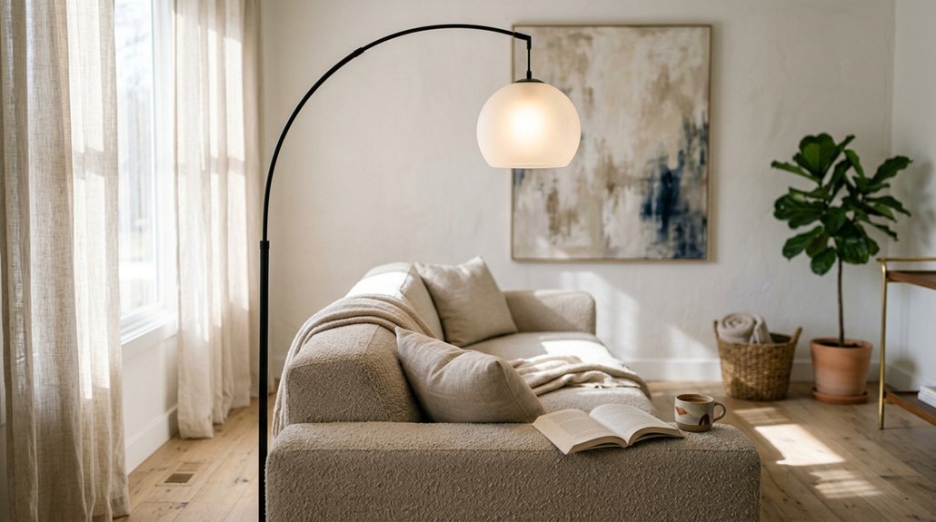 best floor lamps behind couch